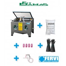 KIT FERVI SABBIATRICE + GUANTI + UGELLI + PISTOLA + MICROSFERE ART. KIT 0123